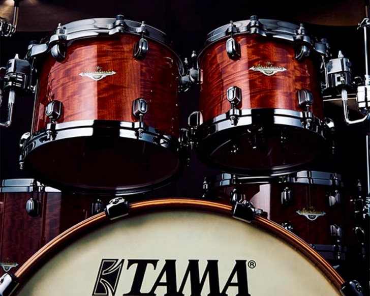 Tama Starclassic Bubinga Drum Kit - Figured African Cherry Outer Ply Limited Product close up view