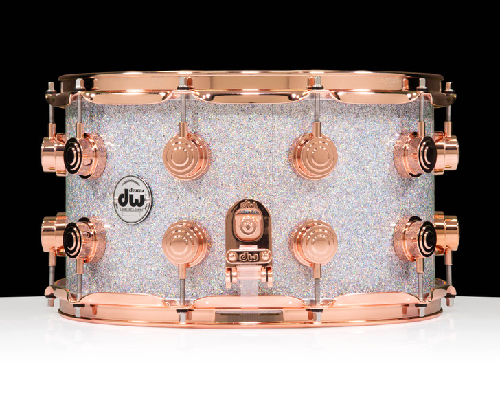 DW Collector's SSC Maple 8x14 Snare Drum - Diamond Nebula - Copper HW left side view