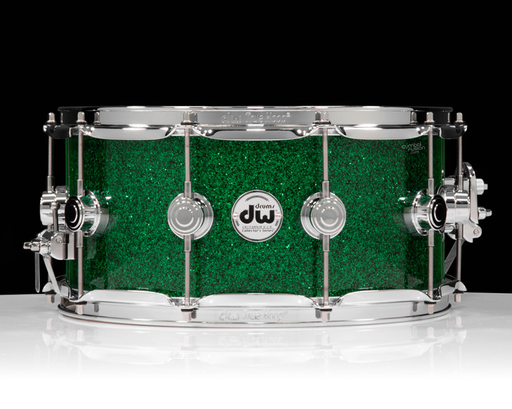 DW Collector’s Series 6.5x14 SSC Maple Snare Drum – Green Glass w/ Chrome Hardware