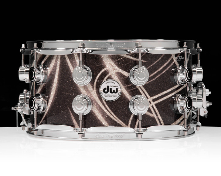 DW Collector's 7x14 Maple SSC Snare Drum - Smoke Glass Contrails w/Chrome HW