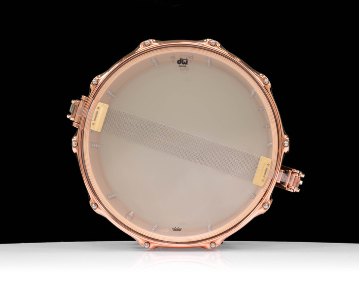 DW Collector's SSC Maple 8x14 Snare Drum - Purple Drift - Copper HW bottom view