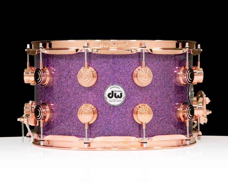 DW Collector's SSC Maple 8x14 Snare Drum - Purple Drift - Copper HW