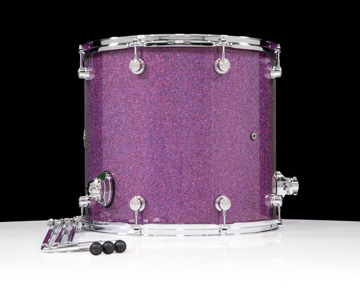 DW Performance Series 16x18 Floor Tom Purple Drift back view