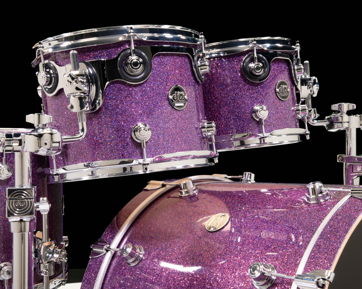 DW Performance Series 5pc Shell Pack 10/12/14/16/22 Purple Drift tom closeup view