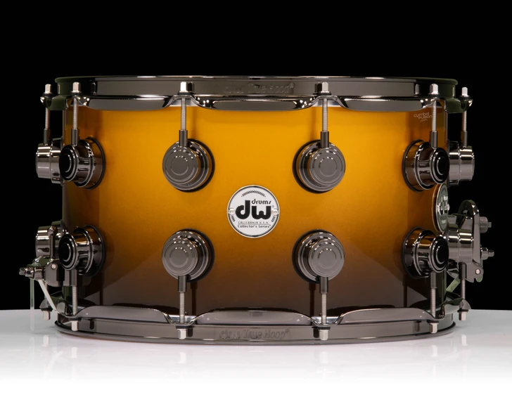 DW Collector's 8x14 SSC Maple Snare - Vegas Gold to Piano Black Fade w/Black Nickel