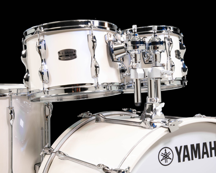 Yamaha Recording Custom 4pc Shell Pack Polar White tom closeup