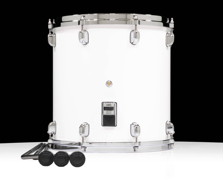 Tama Starclassic Maple 14”x14” Floor Tom – Piano White w/ Chrome Hardware (MAF1414PWH) back view