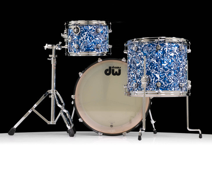 DW Design Series Blue Lightning 3pc Drum Set 12/16/22 back view