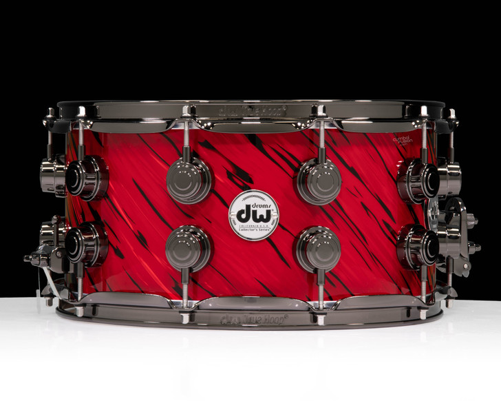 DW Collector's Series SonicPly 7x14 Double Row Snare Drum - Red Lava with Black Nickel