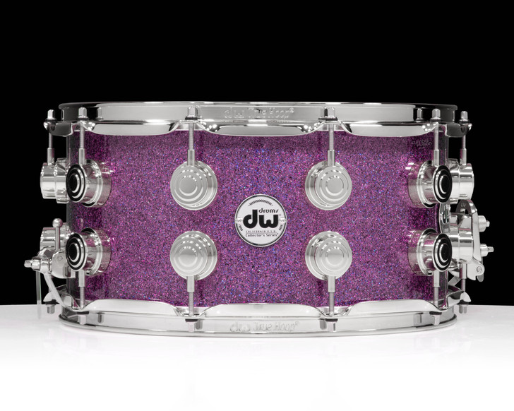 DW Collector's SSC Maple Snare Drum 7x14 Chrome Double Row Lugs - Purple Drift