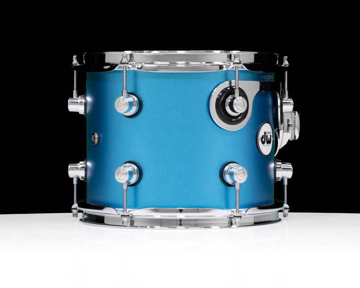 DW Design Series Component Drums 8x10 Aqua Metallic back view
