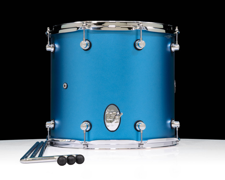 DW Design Series Component Drums Aqua Metallic 14x16 back view