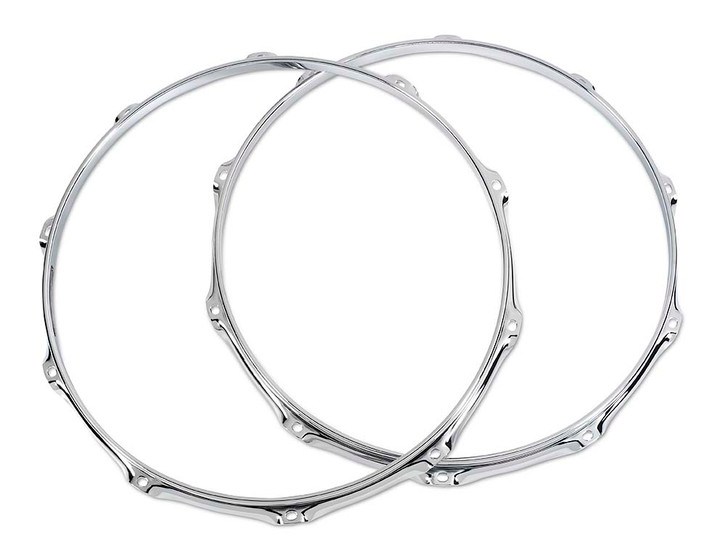 DW TrueHoop 14 Snare Top and Bottom Hoops 10 hole Chrome