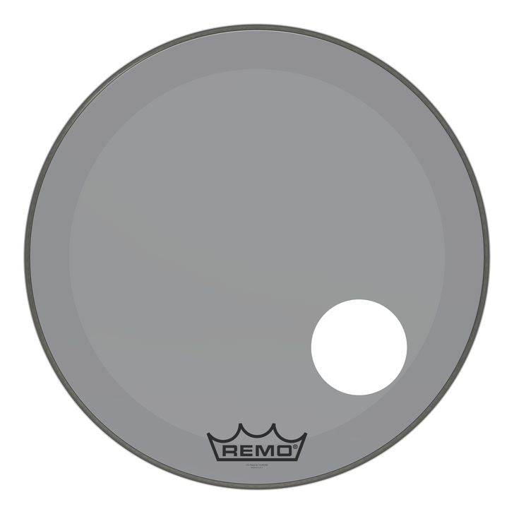 Remo Powerstroke P3 Colortone Smoke Bass Drumhead, 24", 5" Offset Hole