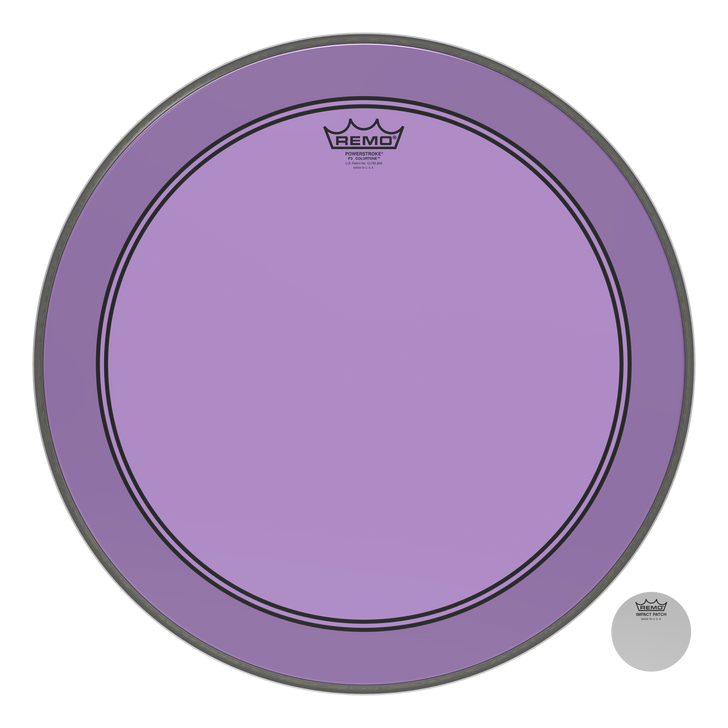 Remo Powerstroke P3 Colortone Purple Bass Drumhead, 20"