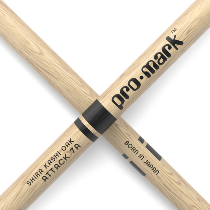 Promark Classic Attack 7A Shira Kashi Oak Drumstick, Oval Nylon Tip product image