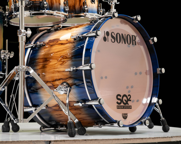 Sonor SQ2 5pc Medium Beech Shell Pack 10/12/14/16/22 - African Marble Blue Burst closeup