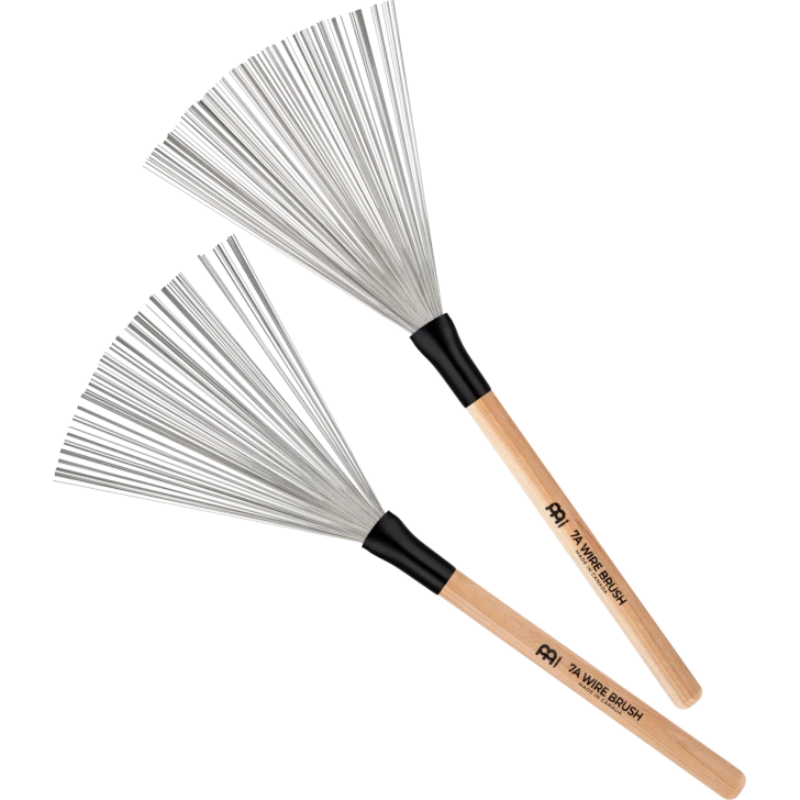 Meinl 7A Fixed Wire Brushes with Wood Handles - Pair