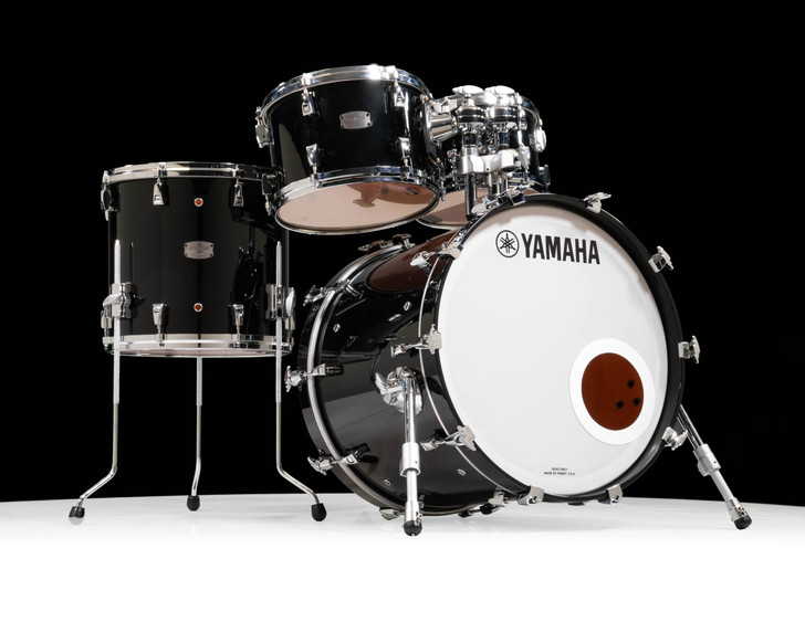Used Yamaha Absolute Hybrid Maple 4-Piece Drum Set - Solid Black Lacquer