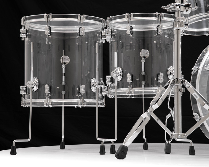PDP Concept Acrylic 6pc Shell Pack – Clear w/ Chrome Hardware (PDCA2216CL) closeup