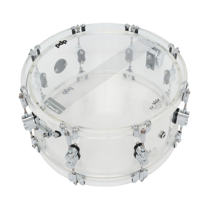 PDP Concept Acrylic 6.5" x 14" Snare Drum - Clear with Chrome Hardware product image