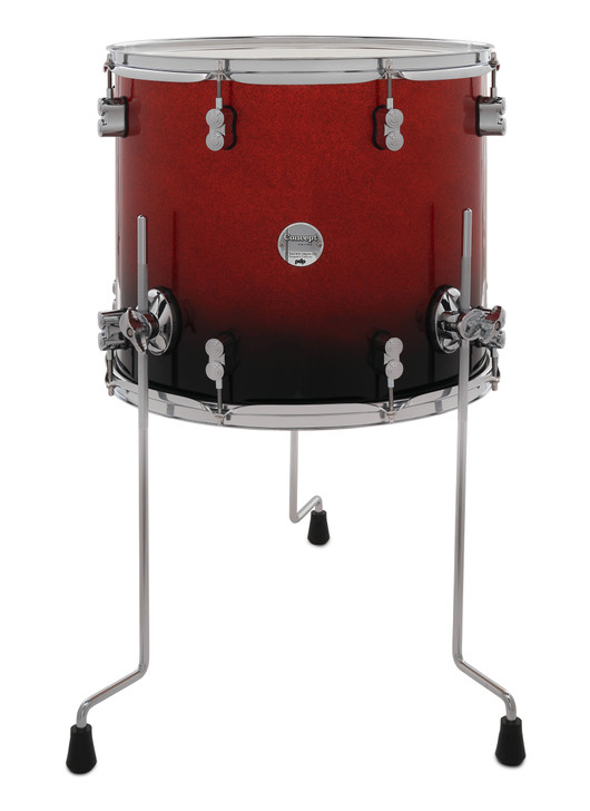 PDP Concept Maple 14x16 Floor Tom - Red to Black Fade (PDCM1416TTRB)