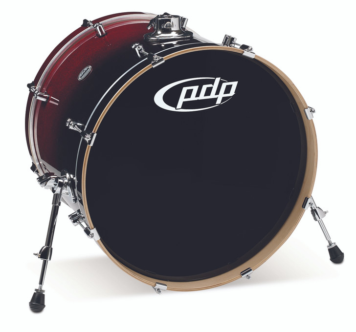 PDP Concept Maple 18x22 Bass Drum - Red to Black Sparkle