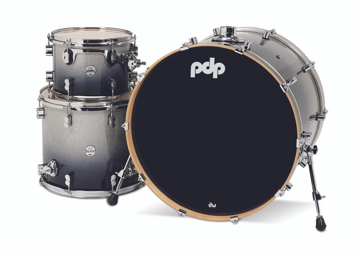 PDP Concept Maple 3pc Drum Kit - Silver to Black Fade