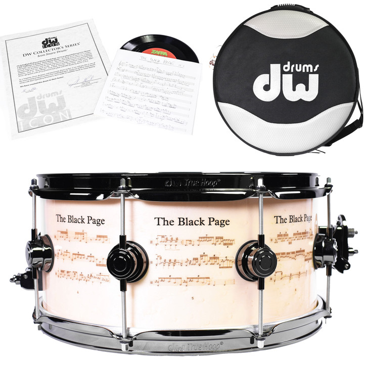 DW Black Page Snare Drum Special Edition w/Bag and 7" Record