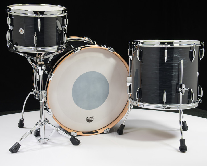 Sonor Vintage Series 3pc Shell Pack 13/16/22 - Vintage Black Slate - Rear Angle