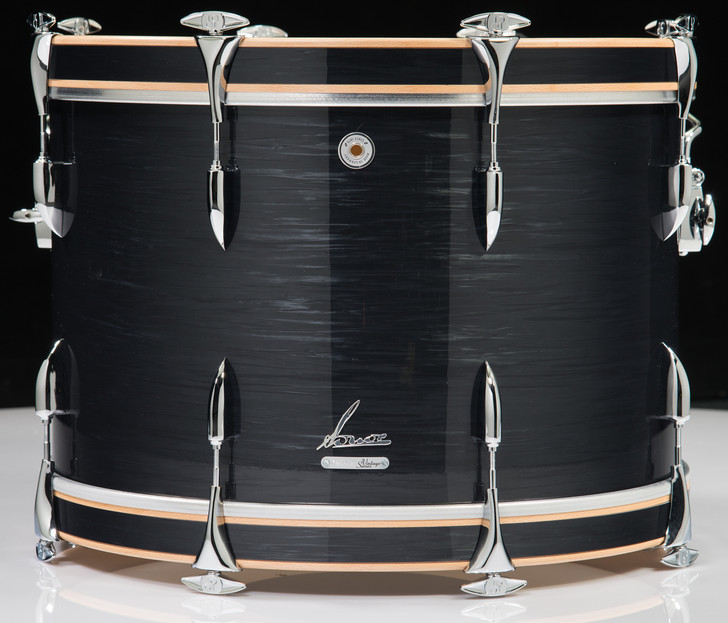 Vintage Black Slate 22" x 14" Kick Drum - Side Angle