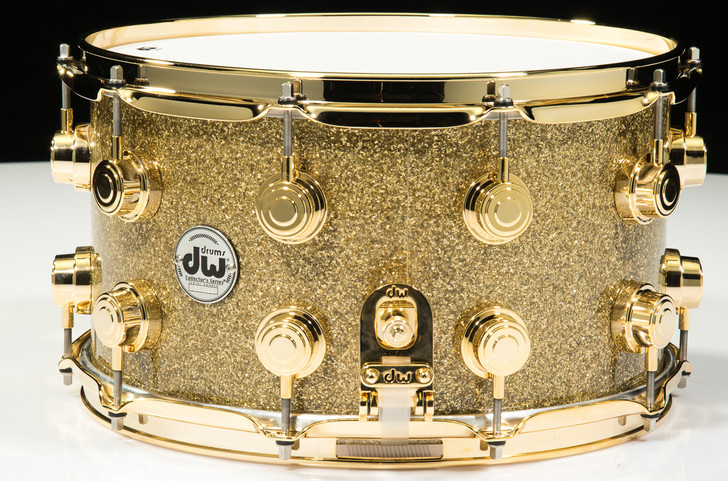DW Collector's Series Snare 8x14 - Gold Glass - Gold Hardware