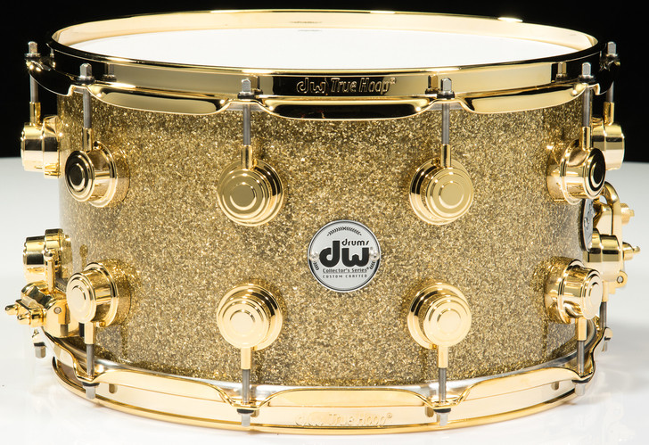 DW Collector's Series Snare 8x14 - Gold Glass - Gold Hardware