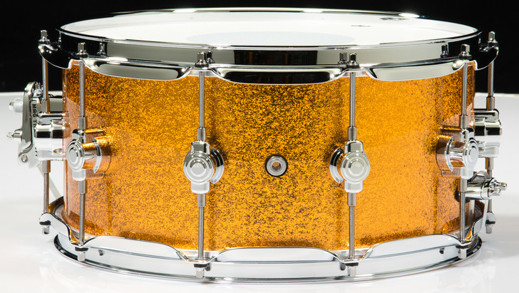 DW Performance Series 6.5x14 Snare - Gold Sparkle - side view