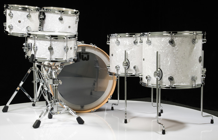 DW Performance Series 6pc Drum Kit White Marine 10/12/14/16/22/14SD