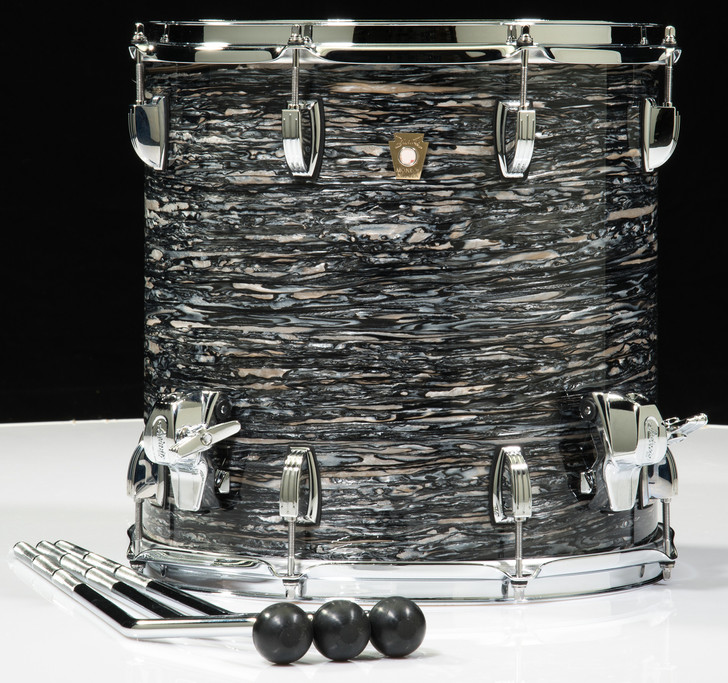 Ludwig Classic Maple Downbeat 3pc Shell Pack 12/14/20 - Vintage Black Oyster - Floor Tom