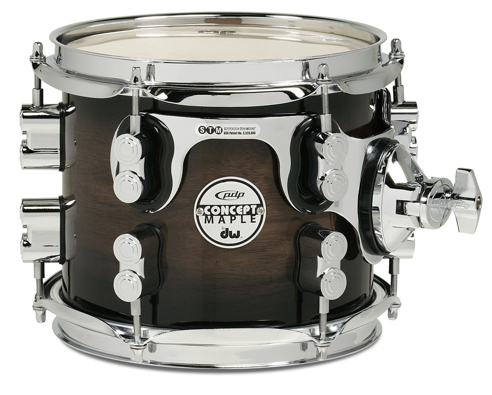 PDP Concept Maple Exotic Series 8" Tom - Charcoal Burst Over Walnut