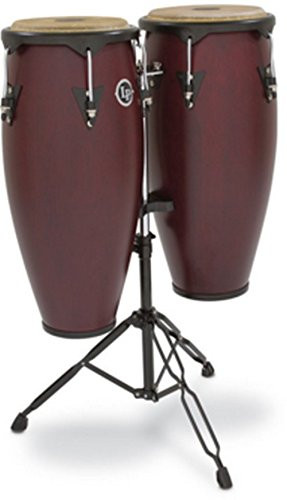 LP City 10"&11"  Conga Set Drk Wd Dbl Std
