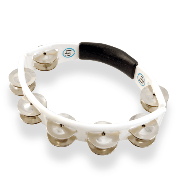 LP Cyclops Handheld Tambourine, White Steel