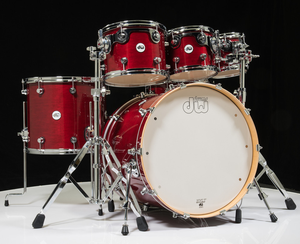 DW Design Series 6pc Drum Set - Cherry Stain