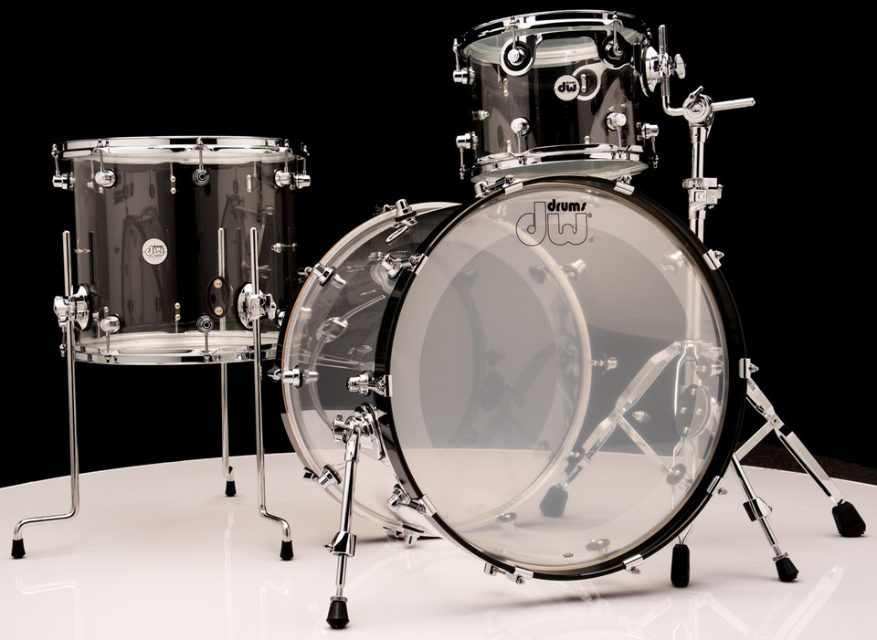 DW Acrylic Design Series Drum 3pc Set - Clear