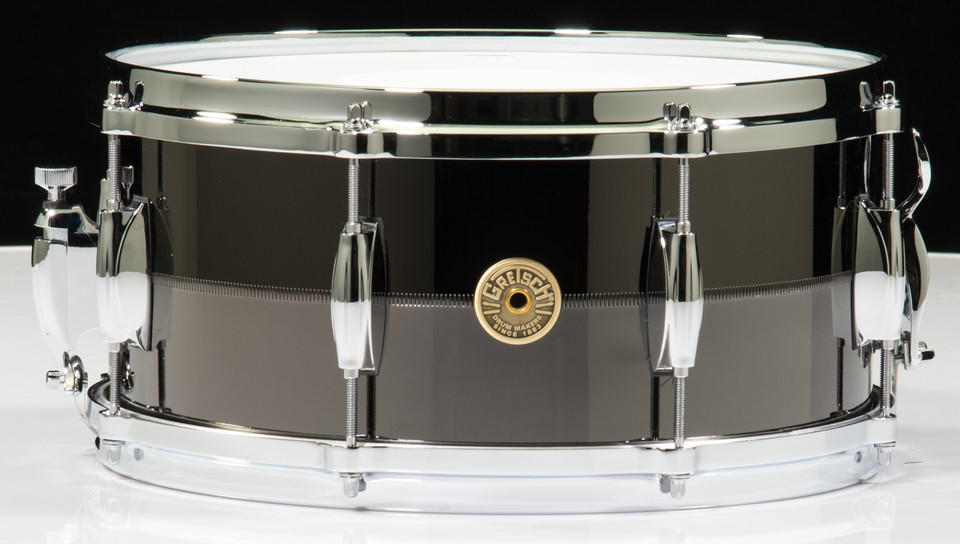 Gretsch Black Chrome over Solid Steel 6.5x14 Snare Drum Limited