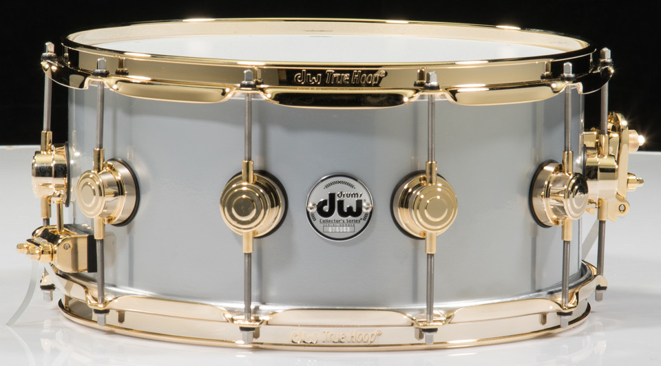 DW Rolled Aluminum 6.5x14 Snare Drum with Gold Hardware