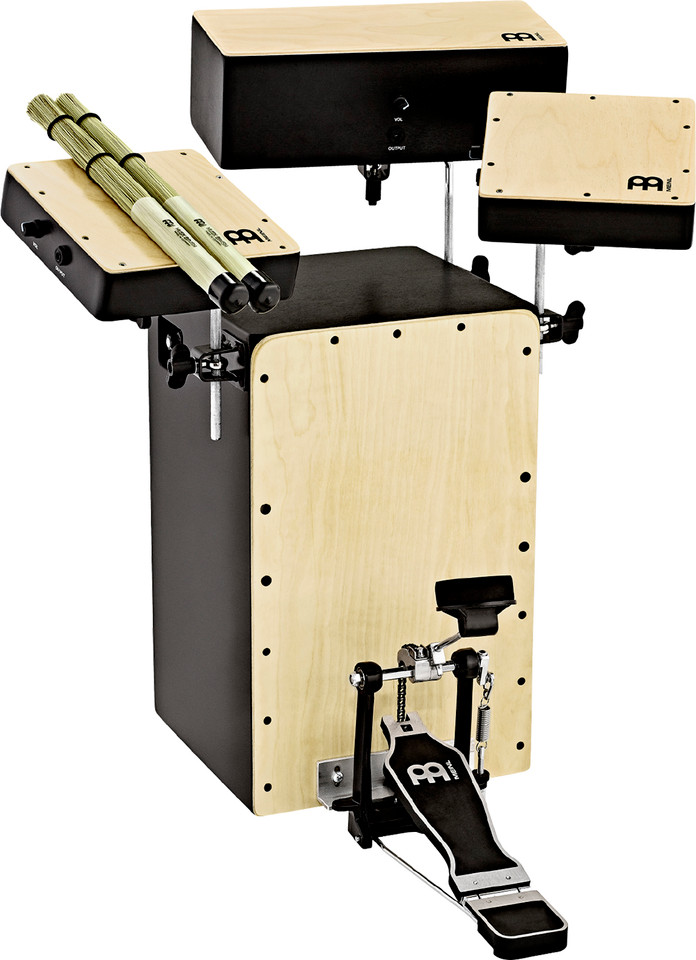 Meinl Cocktail Cajon Kit no Snare, w/ Pickups, Accs., Mounts, Bass Pedal (PBASSCAJ-KIT)