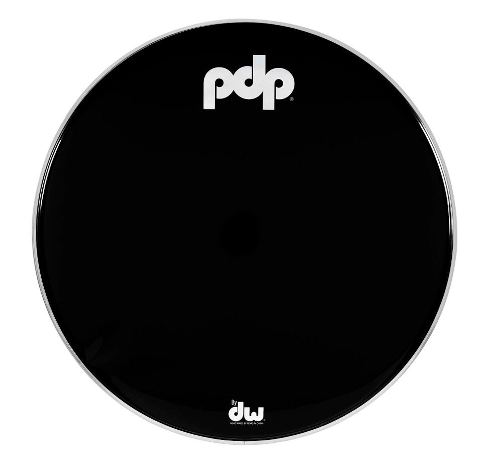 PDP Black Smooth Kick Resonant Logo Head - 18"