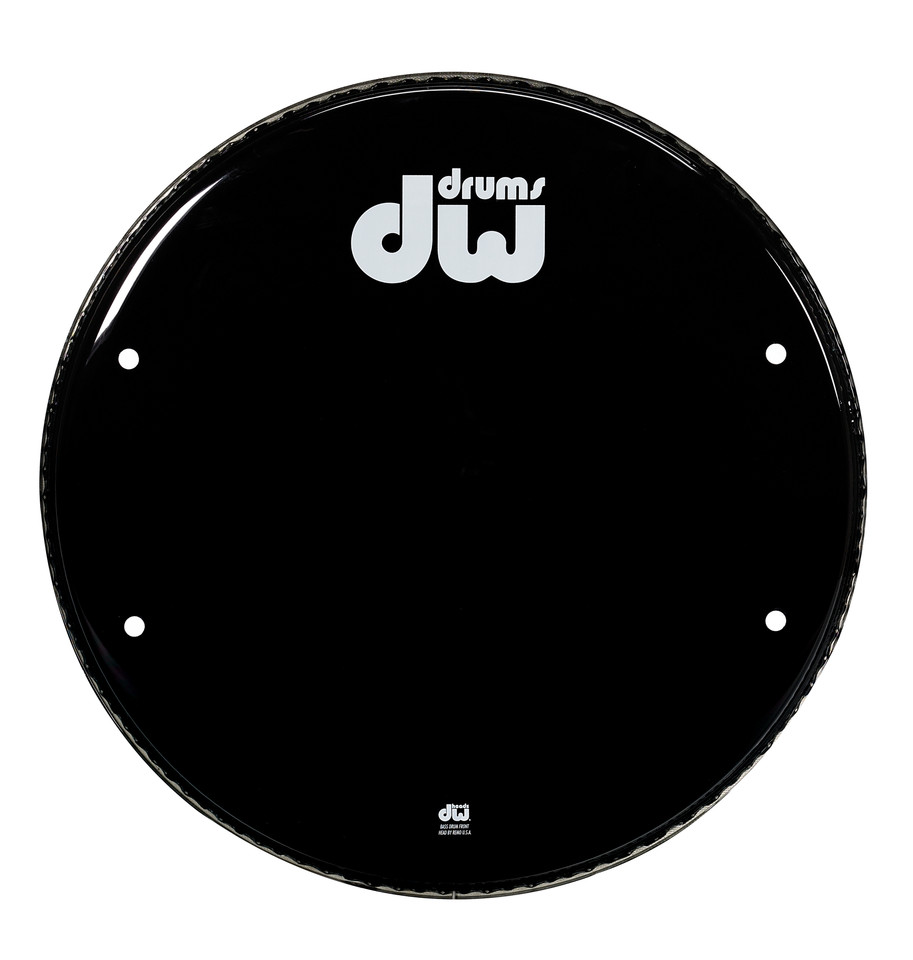 DW Gloss Black Bass Drum Head Vented - 20" (DRDHGB20K)