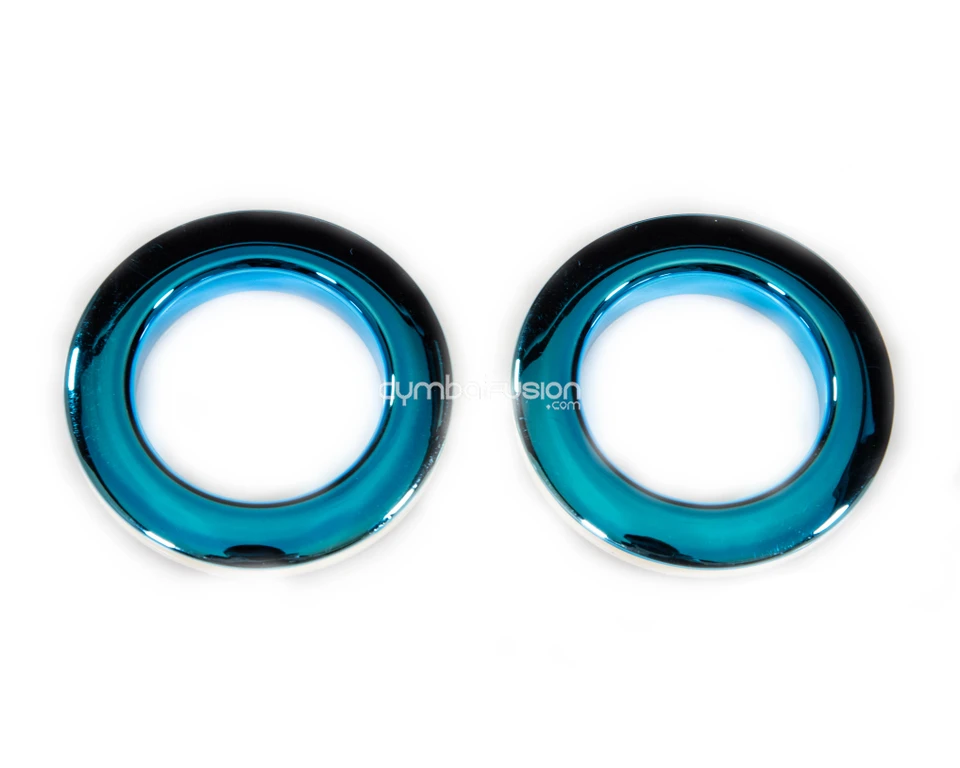 Bass Drum O's 2 inch Blue Chrome Drum O's (2 pack)