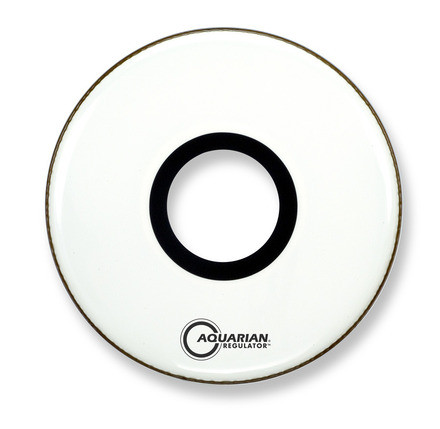 Aquarian Regulator Gloss White 22" Bass Drum Head w/Center Port
