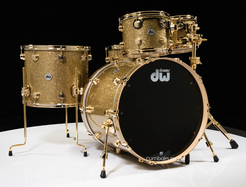 DW Collector's 5pc Maple/Spruce Shell Pack - Gold Glass w/Gold HW
