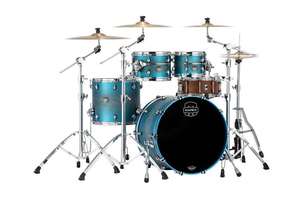 Mapex Saturn Evolution Rock 4-Piece Shell Pack Without Snare - Exotic Azure Burst